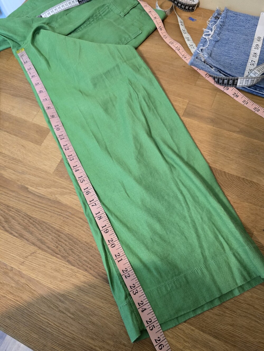 Maeve Colette Ramie Stretch High-Rise Wide-Leg Pants 2 Green - Picture 11 of 12